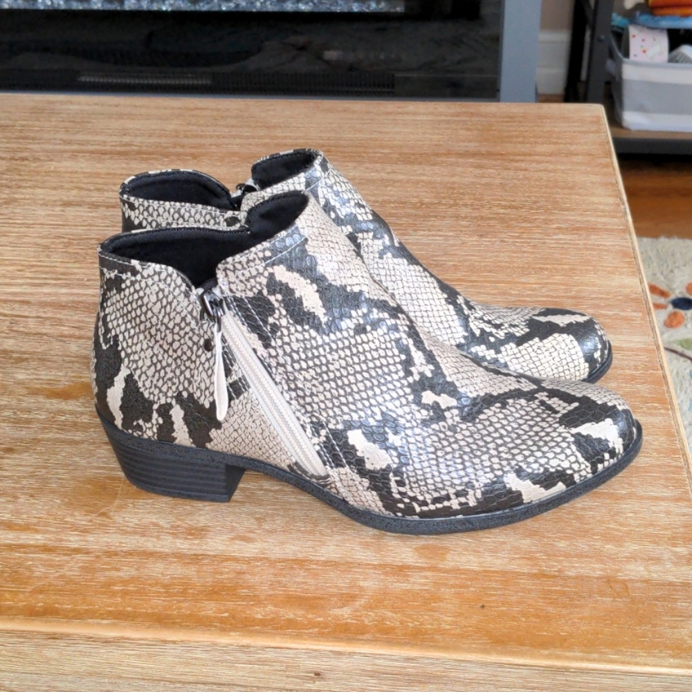 Snakeskin ankle boots